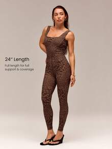 GLOWMODE Jumpsuit Bodysuit Olahraga Yoga Pilates Gym 24" FeatherFit™ Pengontrol Perut dengan Punggung Terbuka untuk Wanita, Cocok untuk Musim Panas dan Elegan. - MultiWarna - View 5