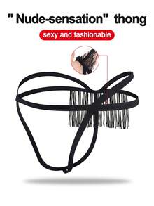 DrisQ DrisQ Fashionable Alluring Black Fringe Mid-Waist Sexy Men's Underwear - Black - View 1