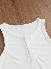 SWAVVY Men's Solid Color Crew Neck Casual Versatile Everyday Outing Top - White - View 3