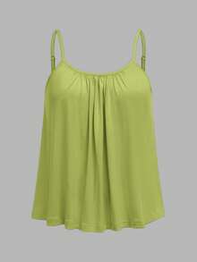Comfortcana 3pcs Plus Size Women's Ruched Loose Camisole Tank Tops With Adjustable Straps, Suitable For Spring And Summer - Multicolor - View 5