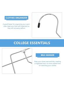 1 Pack Tank Top Hanger, Space-Saving Bra Hanger For Closet Organization Bag, Hanging Bra Organizer Vest, With 8/16 Hooks, Metal Closet Organizer And Storage, Small Space Solution - Silver - View 7