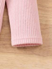 SHEIN 女童 3件組 高彈性翻領打底 T-shirt 秋季女童服飾，適合日常休閒穿著 - 彩色 - 查看 5