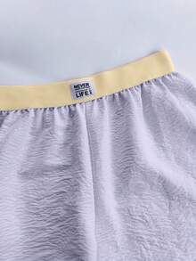 Lowkey Lull Set de 3 piezas de ropa de casa para mujer, shorts para dormir de estilo color block - Multicolor - Ver 6