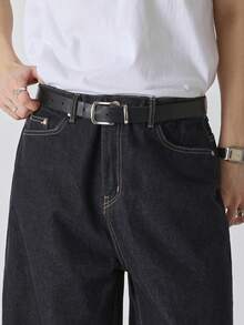 DAZY Pantalones vaqueros rectos de hombre de color azul marino desgastado - Azul - Ver 3