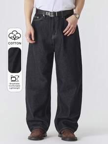 DAZY Pantalones vaqueros rectos de hombre de color azul marino desgastado - Azul - Ver 6