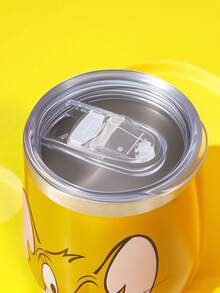 TOM & JERRY X SHEIN 360 Ml /12 Oz 不鏽鋼、防漏蓋，適用於熱飲/冷飲，適用於大多數杯架，禮物靈感 - 棕色 - 查看 5