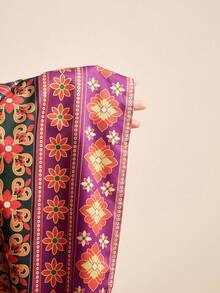 LOTSLUV Damen Frühlings-/Sommer-Urlaubskleid in Rot mit Muster, V-Ausschnitt, ärmellos, Muster - Verschiedenfarbig - Übersicht 8