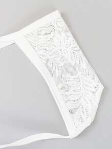 DrisQ DrisQ Ropa interior tipo tanga sexy con cordones de encaje de unicolor para hombres - Blanco - Ver 4