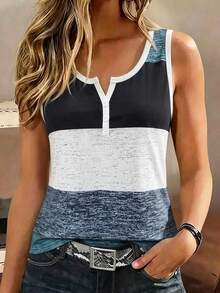 EMERY ROSE Camiseta de tirantes con estampado de palmeras para mujer - Multicolor - Ver 4