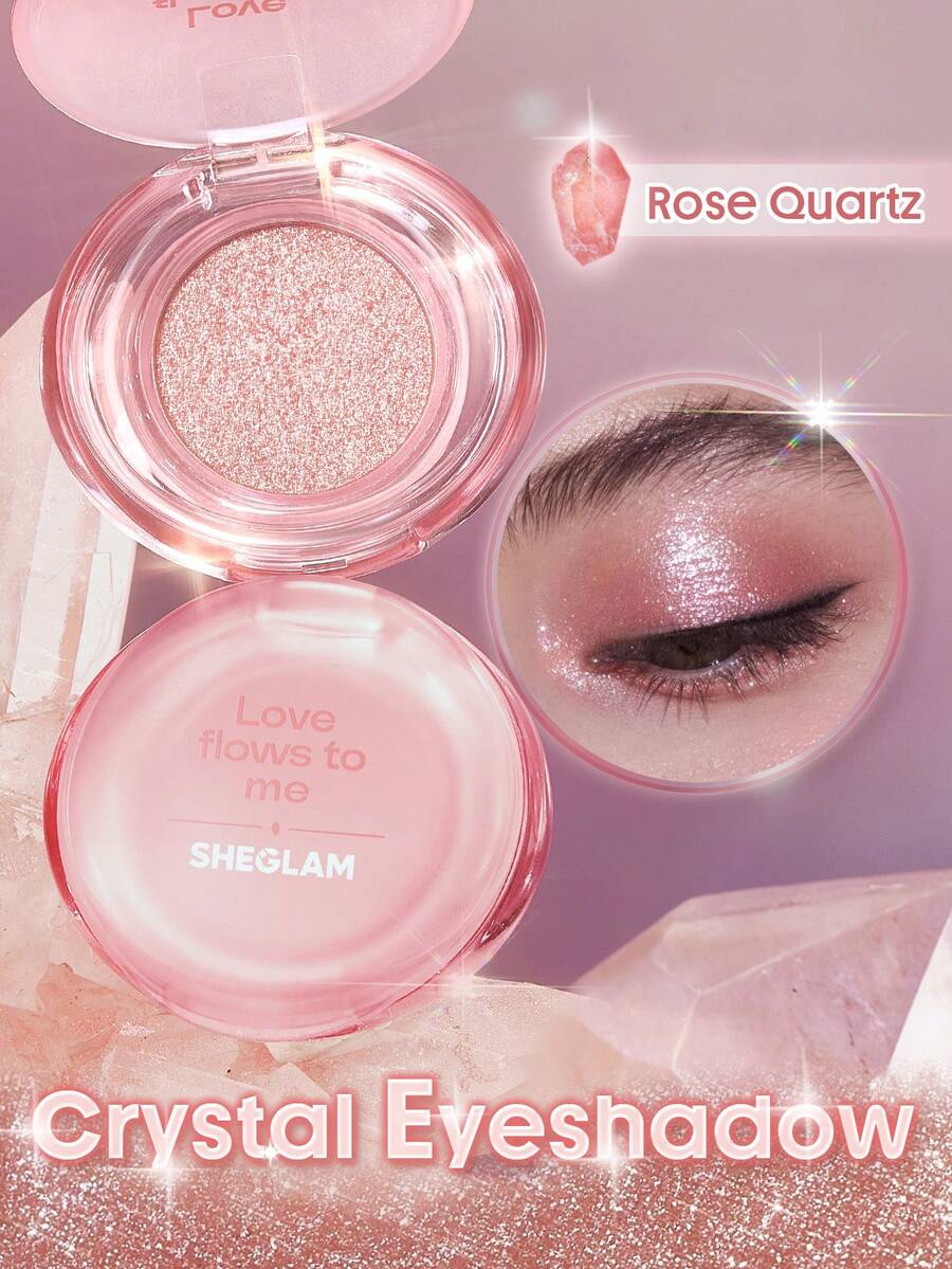 SHEGLAM Crystal Intentions Manifesting Glow Glitter Eyeshadow-Rose Quartz - Rose Quartz - View 1