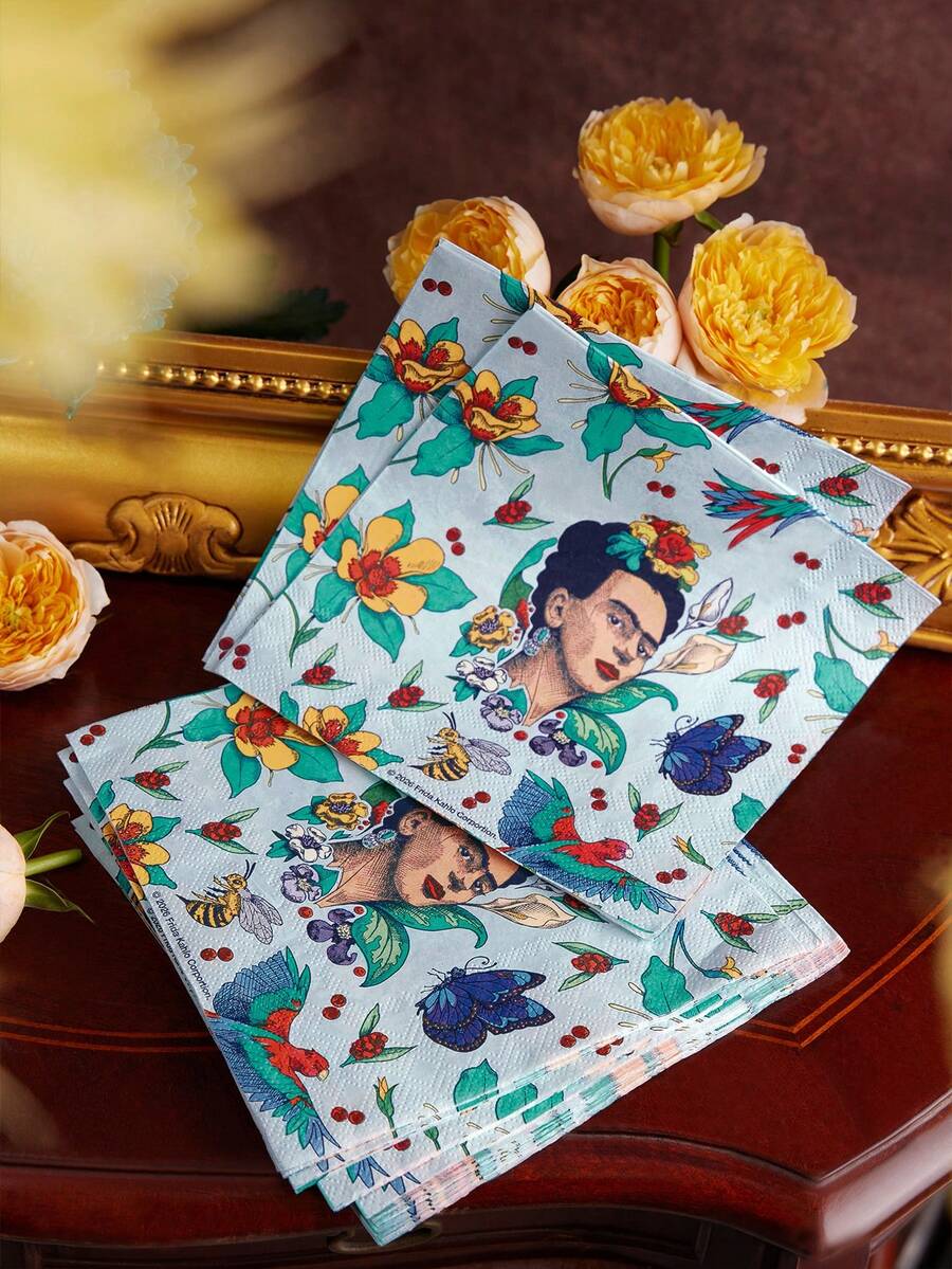 Frida Kahlo X SHEIN Papaper Napkins - multicolor - View 1