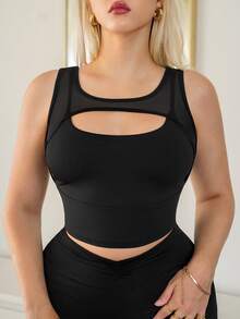 Slayform Slayform Women's Casual Sporty Cutout Sexy Fashion Minimalist Sports Tank Top Gym Black Summer - Black - View 1
