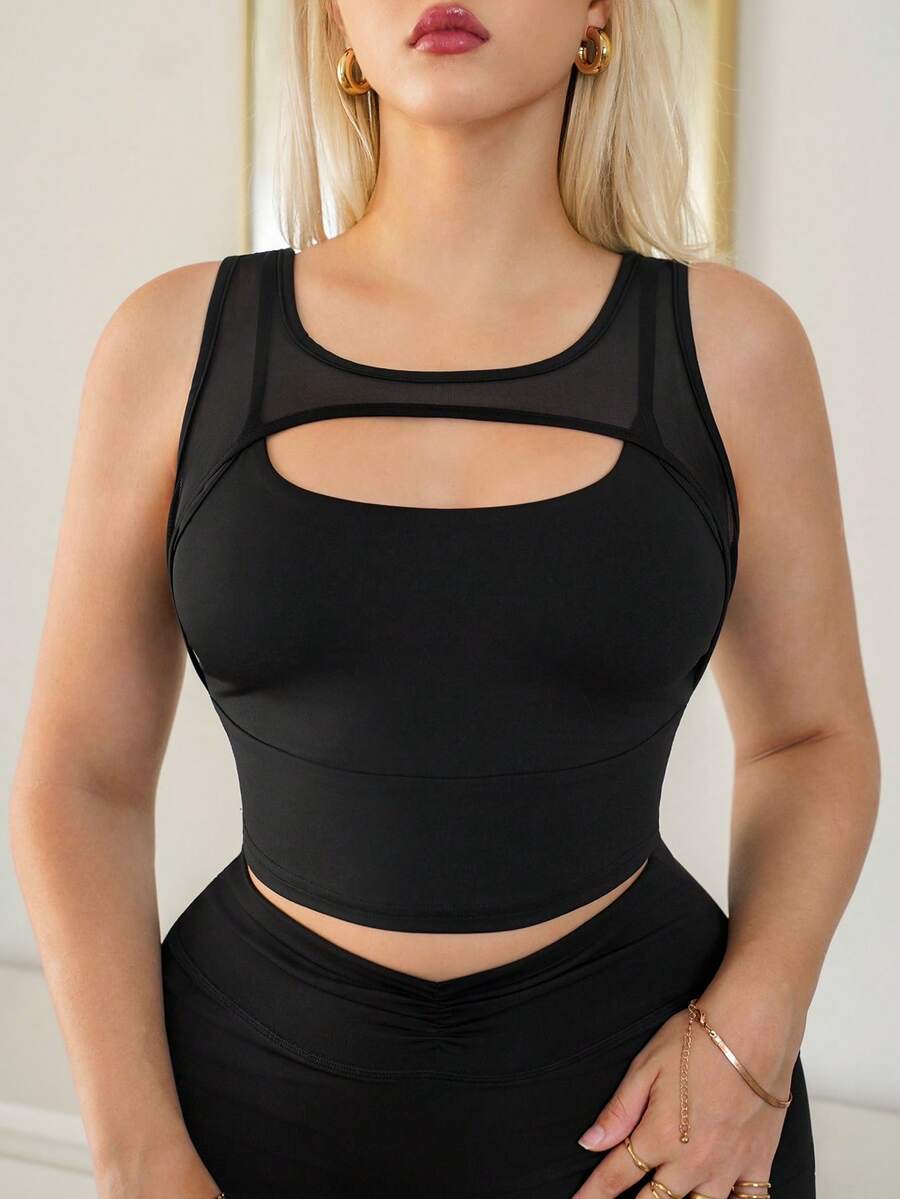 Slayform Slayform Women's Casual Sporty Cutout Sexy Fashion Minimalist Sports Tank Top Gym Black Summer - Black - View 1