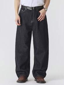 DAZY Pantalones vaqueros rectos de hombre de color azul marino desgastado - Azul - Ver 7
