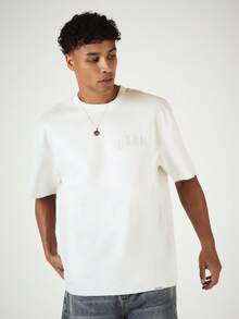 SUMWON Utah Grand Canyon Regular Fit Crew Neck Short Sleeve Graphic Back Print T-Shirt For Casual Summer Wear - Beige - View 4