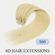 100% Remy Nano Ring Human Hair Extensions, #1B Natural Black Invisible Nano Bead Hairpieces For Fine Hair, Straight Pre-Bonded Silicone Links (50g) - S60 - View 21