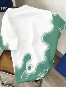 Manfinity Joysei Men's Summer Casual Colorblock Print T-Shirt - Green - View 2