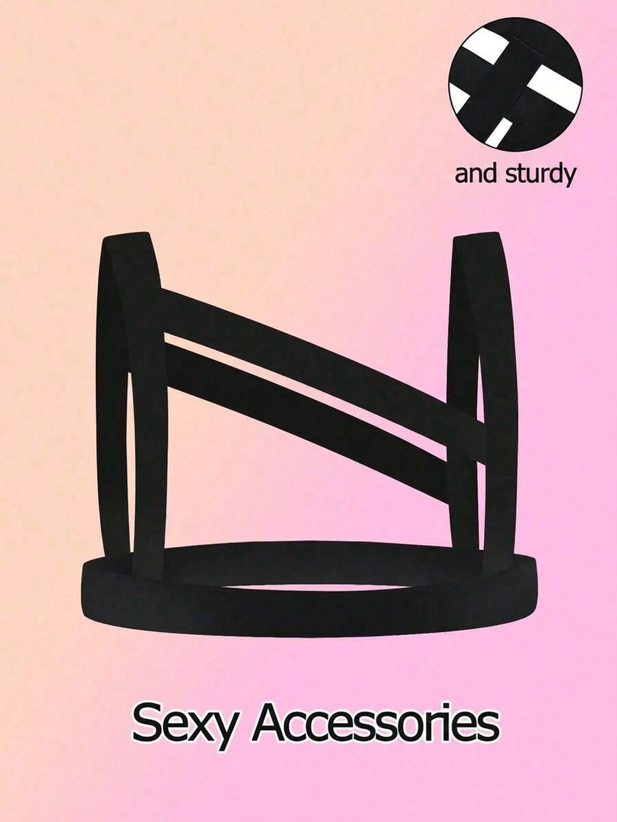Men's Solid Cutout Sexy Underwear Accessory - Black - View 1