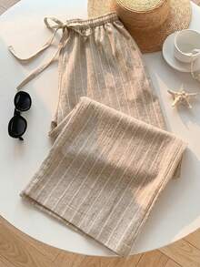 Comfortcana Pantalones casuales de cintura baja y pierna recta para mujer, pantalones a rayas, ropa de verano, uso al aire libre, casual, vacaciones, ir al trabajo, vacaciones, ropa de playa, estilo callejero, adecuado para uso diario, citas, fiestas, otoño/invierno/primavera/verano, Navidad, Año Nuevo, Acción de Gracias, fiestas, bodas, playa, ceremonia de graduación, moda, elegante, casual - Multicolor - View 4