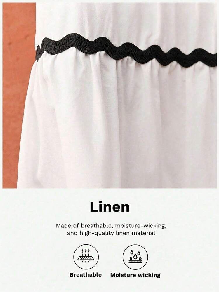 SHEIN Maija Gonna casual da donna con cintura intrecciata a contrasto di colore, adatta per le vacanze