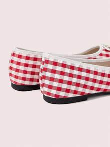 CUCCOO DOLLMOD Zapatos de mujer, a cuadros rojos y blancos, con lazo, dulces, de moda, retro, de vamp bajo, de temperamento femenino suave, finos y versátiles, zapatos Mary Jane, para citas, simples, elegantes, lindos, casuales, bailarinas diarias - Rojo - Ver 6
