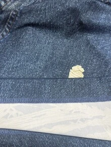 Sunspun Plus Size Women Loose Casual Denim Print Romper - Blue - View 8
