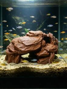 1Piece Reptile Hideout Cave Imitation Rock Shelter For Tortoise Lizard Gecko Habitat Decoration Climbing Hiding Spot Natural Look High Quality Trending Now - A - View 2