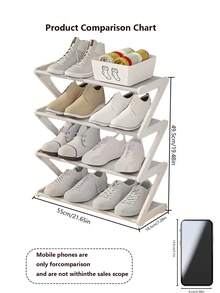 Rak sepatu empat tingkat berbentuk Z besar ini dapat dirakit dengan mudah tanpa alat. Terbuat dari plastik berwarna merah muda, ini adalah rak penyimpanan yang dapat ditumpuk dan cocok untuk rumah, asrama, dan ruang tamu. Desainnya yang hemat ruang dan berdiri di lantai. - MultiWarna - View 3