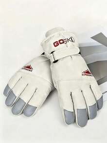 Ski Gloves For Men And Women, Windproof And Waterproof, Suitable For Outdoor Riding, Skiing, Motorcycle Riding In Autumn And Winter, Fleece-Lined, Thickened For Warmth. - Multicolor - View 9