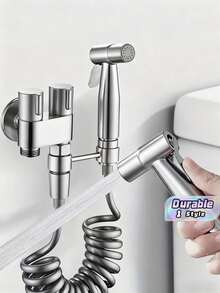 6 Buah Set Semprotan Bidet 2-in-1 yang Dipasang di Dinding, Tekanan Tinggi, Toilet, Pancuran, Kontrol Ganda, Selang yang Dapat Ditarik, Kamar Mandi, Dapur, Semprotan Toilet Bidet Genggam, Kit Shattaf, Katup Keluaran Ganda, Kebersihan Pribadi, Pencuci Hewan Peliharaan, Kain Lap, Popok, Spa, Pereda Nyeri Otot, Pembersihan - perak - View 1