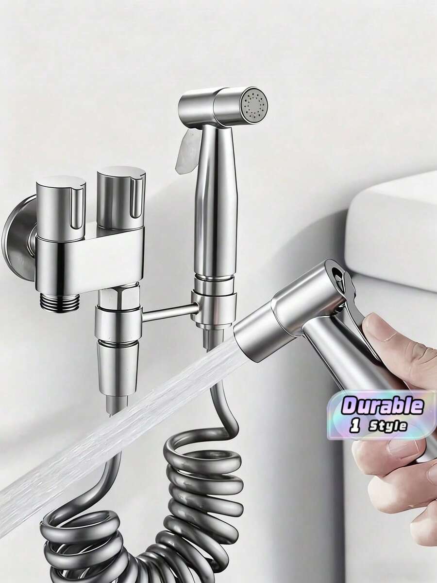 6 Buah Set Semprotan Bidet 2-in-1 yang Dipasang di Dinding, Tekanan Tinggi, Toilet, Pancuran, Kontrol Ganda, Selang yang Dapat Ditarik, Kamar Mandi, Dapur, Semprotan Toilet Bidet Genggam, Kit Shattaf, Katup Keluaran Ganda, Kebersihan Pribadi, Pencuci Hewan Peliharaan, Kain Lap, Popok, Spa, Pereda Nyeri Otot, Pembersihan - perak - View 1