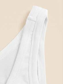 Slaydiva Casual Minimalist White Plus Size Padded Tank Top Suitable For Summer - White - View 6