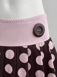 Elamini Flower Bud Design Sweet Minimalist Sexy Built-In Lining Anti-Exposure Summer Women's Pink Brown Skirt - Multicolor - View 6