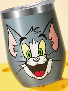 TOM & JERRY X SHEIN 360 Ml /12 Oz 不鏽鋼、防漏蓋，適用於熱飲/冷飲，適用於大多數杯架，禮物靈感 - 灰色 - 查看 6