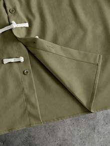 AXEPEAK Camisa casual de hombre con bloques de color y rayas, para verano - Verde - Ver 4