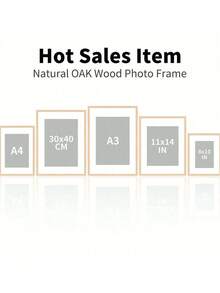 1/2/3PCS Oak Color Solid Wood Art Picture Frame Modern Minimalist Wall Hanging Decor Photo Frame With Stand For A4 30x40cm A3 Pure Wood Frame Tabletop Display Home Decoration Wall Art - Oak - View 2