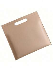 1pc A4 Size Litchi Pattern Leather Waterproof Tear Resistant Black Document Bag Briefcase File Folder Stationery Organizer Pouch For Office Work Business Travel Large Capacity Storage - multicolor - View 17
