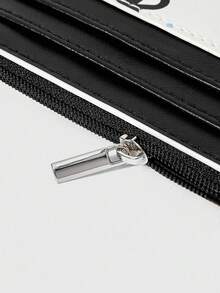 ROMWE Kawaii Honey Polka Dot Printing Multi-Layer Storage Card Bag, Push Card Storage - White Black - View 5