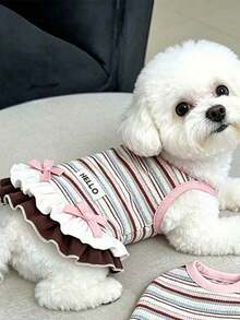 PETSIN 1PC Striped Spring Summer Pet Dress, Anti Shedding Clothes For Cats Dogs Teddy Bichon Yorkshire - color - View 7