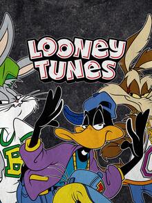 LOONEY TUNES X SHEIN 男童卡通图案短袖休闲T恤 - 白色 - 查看 4