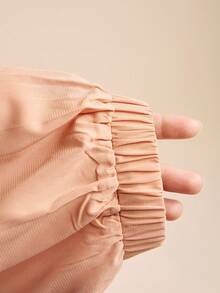 LOTSLUV Women's Summer Vacation Elegant Paris Boho Peach Chiffon Semi-Sheer Oversized Draped Cuffed Pants,Fluid Pants,Summer Trousers,Elegant Pants For Women - Khaki - View 9