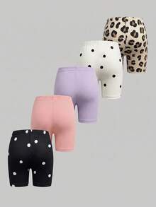 5 Sets Cute Girls Legging Fabric Machine Washable Smooth Skin Friendly Comfortable Fit - Multicolor - View 2