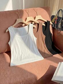 Comfortcana เสื้อกล้ามพื้นฐานและเสื้อสายเดี่ยวแบบเรเซอร์แบ็คไซส์ใหญ่ - มัลติคัลเลอร์ - ดู 3