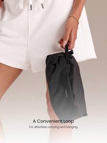 GLOWMODE Bolsa de aseo impermeable CompactGo pequeña de 3L, bolsa de viaje resistente al agua con compartimento con cremallera, base antideslizante, ligera, organizadora para viajes, gimnasio y transporte - Negro - Ver 4