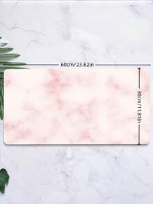 1 Large Extended Pink White Marble Pattern Gaming Desk Pad Mouse Pad For Desktop Laptop Office Gaming Minimalist All Computers Durable Smooth Surface Easy Clean Ideal Gift - multicolor - View 2