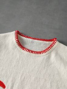 ROMWE MEN Street Life Teen Boy Sleeveless Casual Knit Top With Sun Embroidery - Apricot - View 3