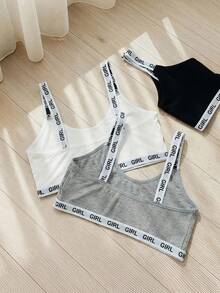 SHEIN Yoga 3pack Letter Tape Bralette Sports - Multicolor - View 2