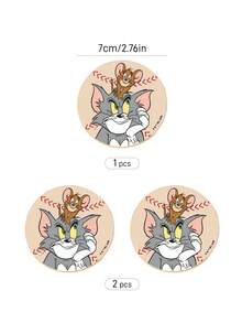 TOM & JERRY X SHEIN 經典卡通貓鼠印花 PU 皮革汽車杯墊，防震通用杯架墊，時尚飲品杯墊，適用於汽車、居家與辦公室 - A - 查看 6