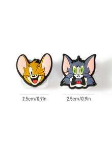 TOM & JERRY X SHEIN 3 Buah Pengatur Kabel Data Magnetik Bentuk Kartun Lucu, Tempat Kabel Pengisi Daya Ponsel Meja, Tempat Kartu, Pengatur Kabel - MultiWarna - View 3