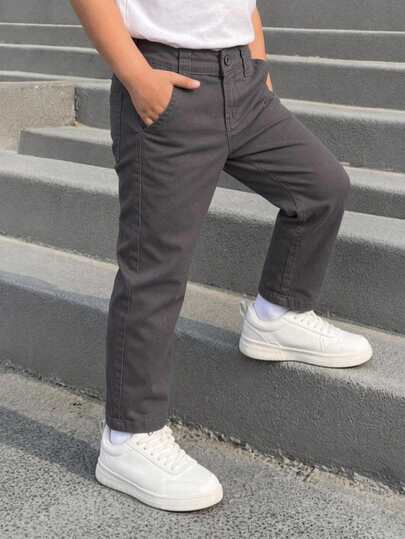 Pantalon de niño de gabardina stretch corte skinny ajustado y comodo | Pantalon infantil tipo chino moderno de algodon premium para escuela o eventos casuales tallas 2 4 6 8 10 12 14 16 |